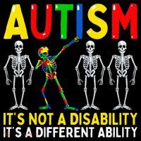 Autism It's A Different Ability Funny Dabbing Skeleton  Hooded Wearable Blanket