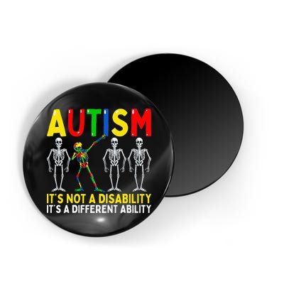 Autism It's A Different Ability Funny Dabbing Skeleton  Magnet