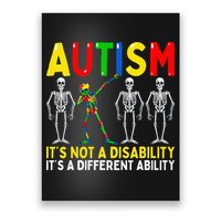 Autism It's A Different Ability Funny Dabbing Skeleton  Poster