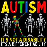Autism It's A Different Ability Funny Dabbing Skeleton  Poster