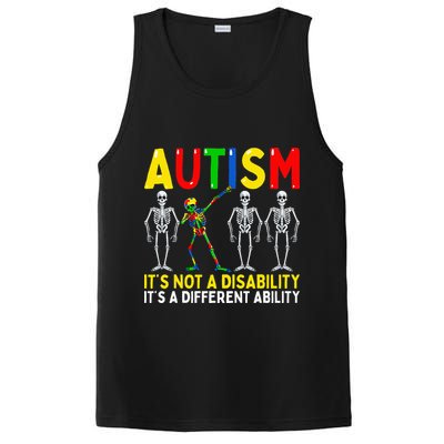 Autism It's A Different Ability Funny Dabbing Skeleton  PosiCharge Competitor Tank