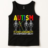 Autism It's A Different Ability Funny Dabbing Skeleton  Tank Top