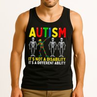 Autism It's A Different Ability Funny Dabbing Skeleton  Tank Top