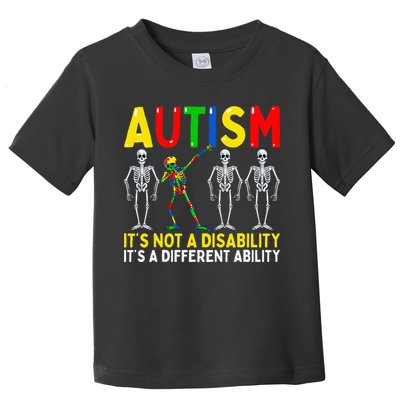 Autism It's A Different Ability Funny Dabbing Skeleton  Toddler T-Shirt