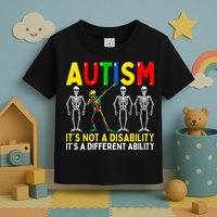 Autism It's A Different Ability Funny Dabbing Skeleton  Toddler T-Shirt