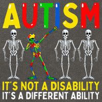 Autism It's A Different Ability Funny Dabbing Skeleton  Cotton Canvas Backpack