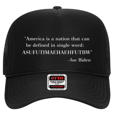 America Is A Nation That Can Be Defined In Single Word Asufutimaehaehfutbw Trucker Hat