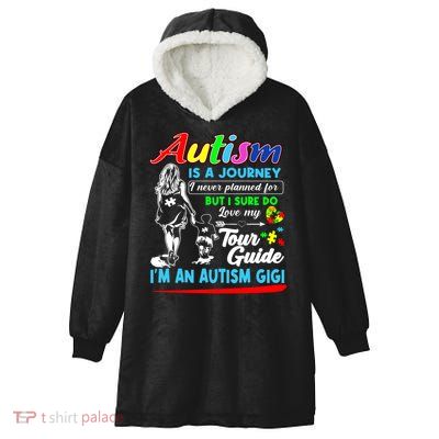 Autism Is A Journey Autism Awareness Hooded Wearable Blanket