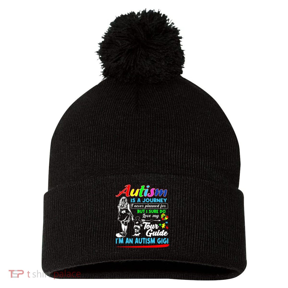 Autism Is A Journey Autism Awareness Pom Pom 12in Knit Beanie