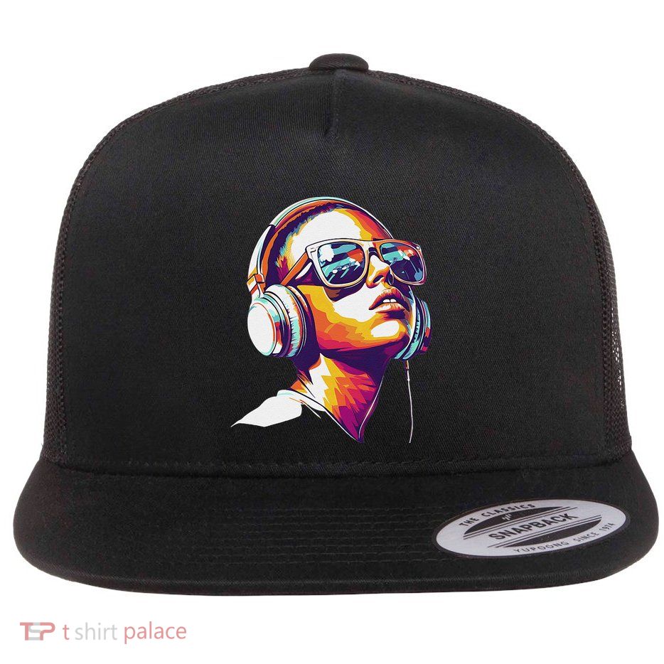 Artificial Intelligence Art A.I. Art Flat Bill Trucker Hat
