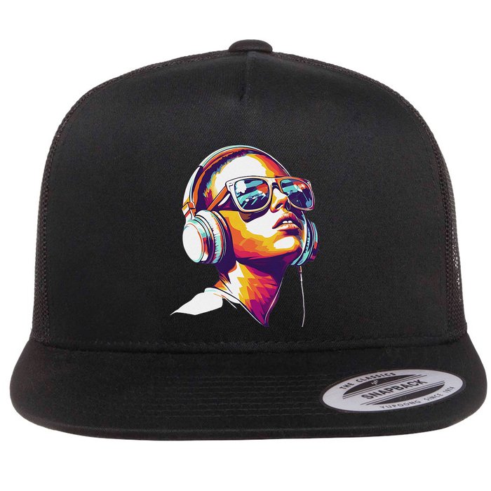 Artificial Intelligence Art A.I. Art Flat Bill Trucker Hat