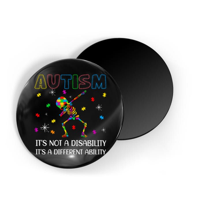 Autism It's A Different Ability Funny Skeleton Puzzle Autism Awareness Magnet