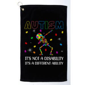 Autism It's A Different Ability Funny Skeleton Puzzle Autism Awareness Platinum Collection Golf Towel