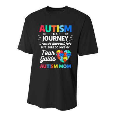 Autism Is A Journey I Never Planned For But I Sure Do Love Youth Performance Sprint T-Shirt