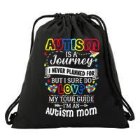 Autism Is A Journey I Never Planned Love My Tour Guide Drawstring Bag