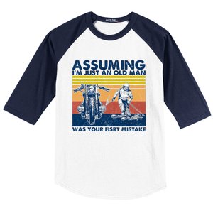 Assuming I Am Just An Old Man Was Your First Mistake Baseball Sleeve Shirt