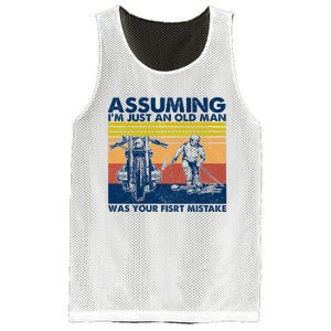 Assuming I Am Just An Old Man Was Your First Mistake Mesh Reversible Basketball Jersey Tank