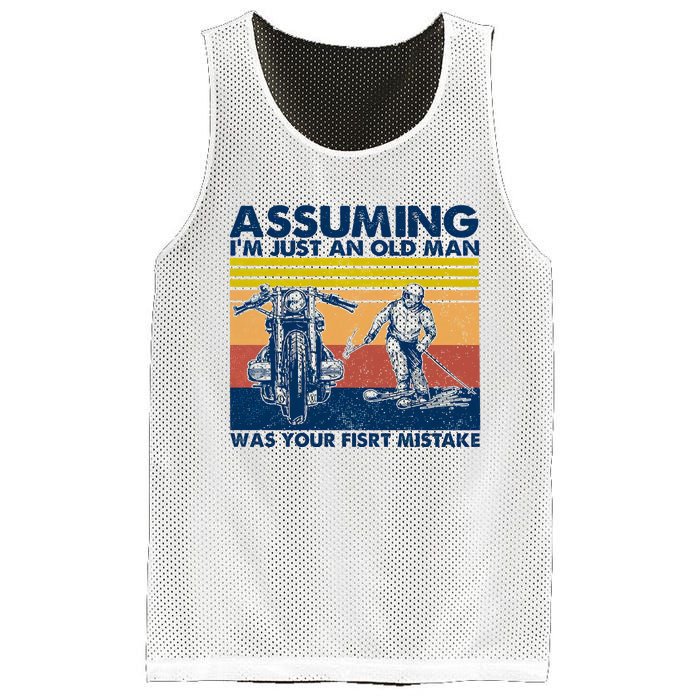 Assuming I Am Just An Old Man Was Your First Mistake Mesh Reversible Basketball Jersey Tank