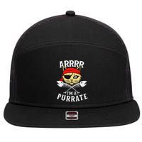 Arrrr IM A Purrate Cat Buccaneer Freebooter 7 Panel Mesh Trucker Snapback Hat