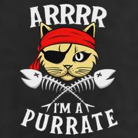 Arrrr IM A Purrate Cat Buccaneer Freebooter 7 Panel Mesh Trucker Snapback Hat