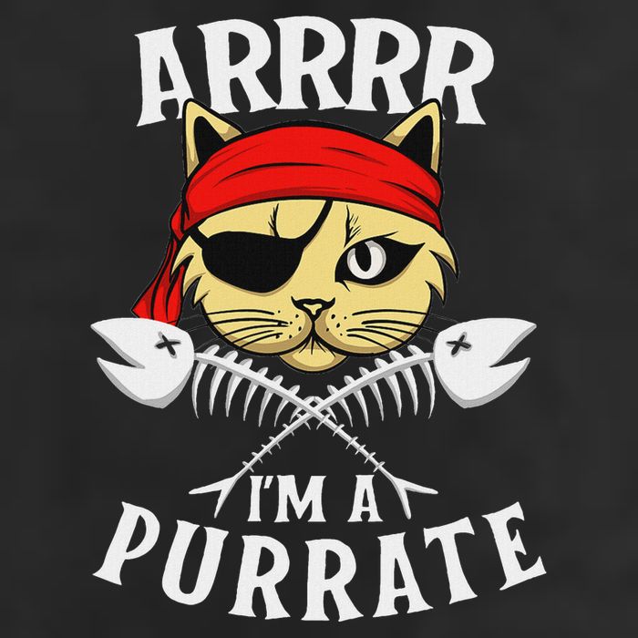 Arrrr IM A Purrate Cat Buccaneer Freebooter 7 Panel Mesh Trucker Snapback Hat