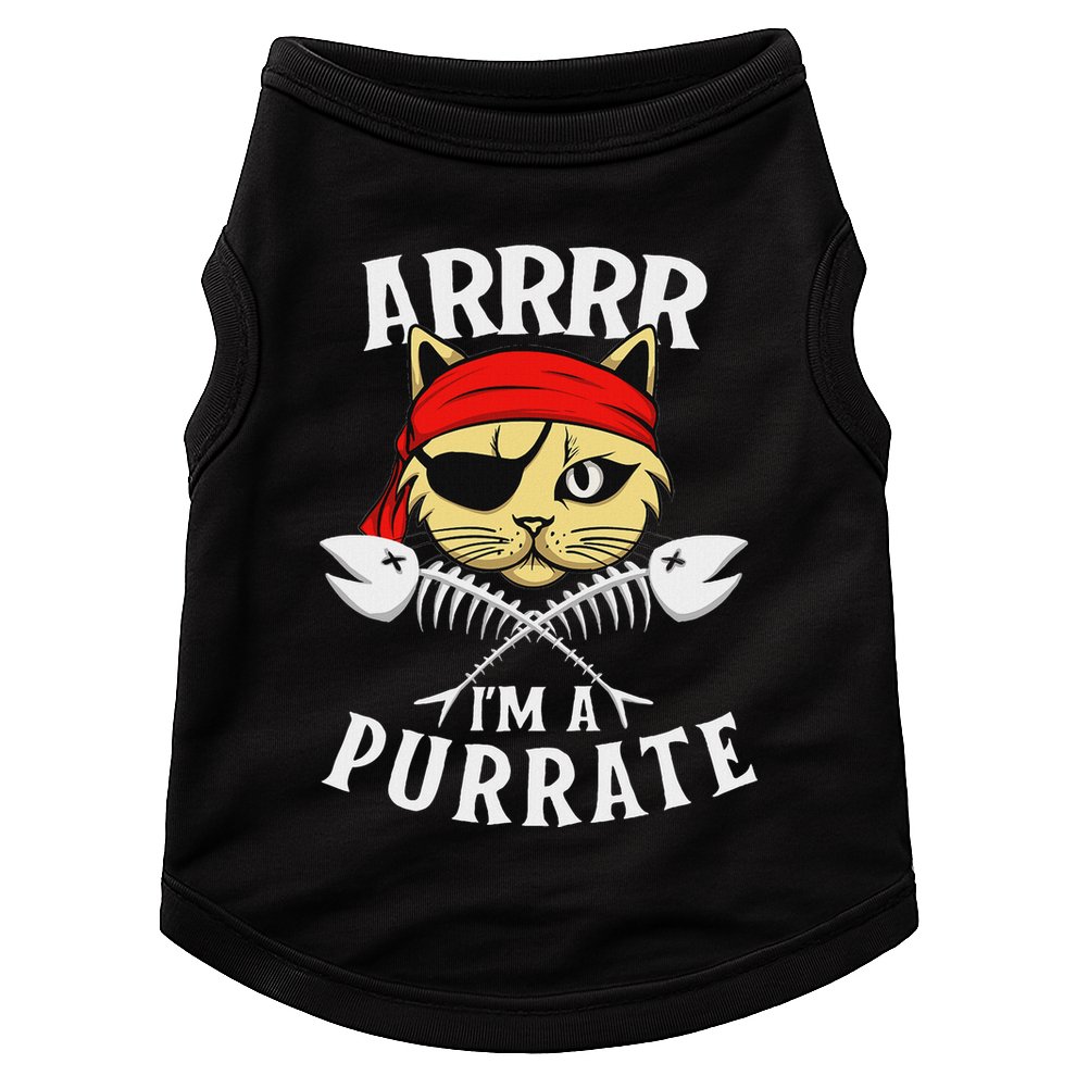 Arrrr IM A Purrate Cat Buccaneer Freebooter Doggie Tank