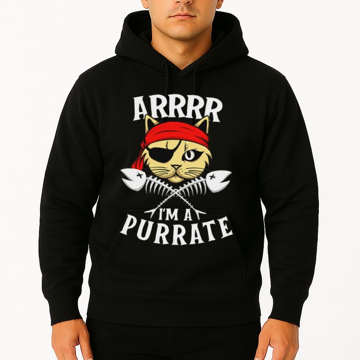 Arrrr IM A Purrate Cat Buccaneer Freebooter Hoodie