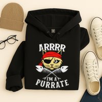 Arrrr IM A Purrate Cat Buccaneer Freebooter Hoodie