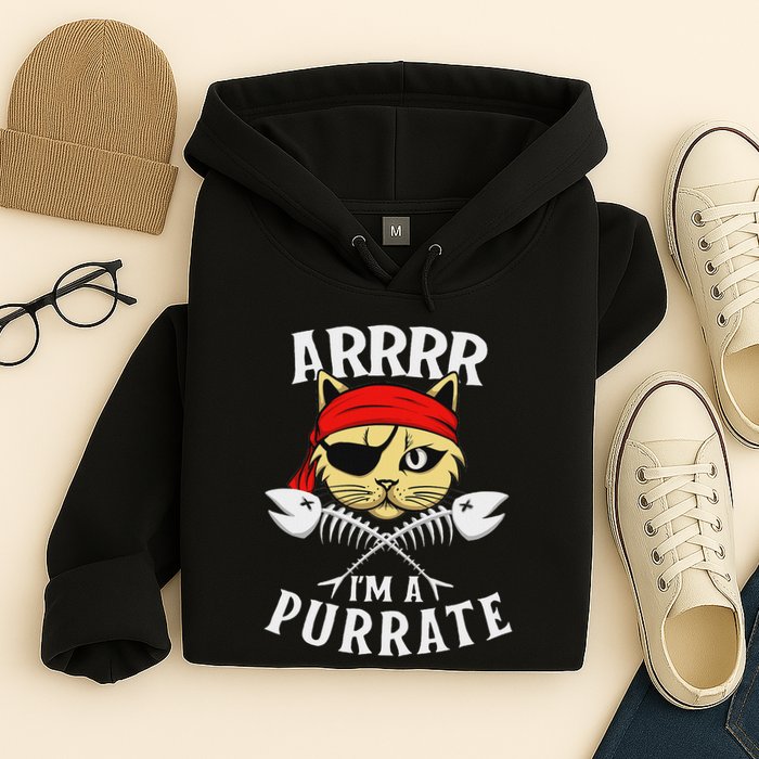 Arrrr IM A Purrate Cat Buccaneer Freebooter Hoodie