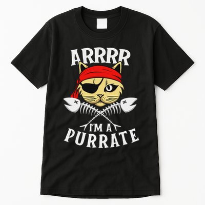 Arrrr IM A Purrate Cat Buccaneer Freebooter Tall T-Shirt