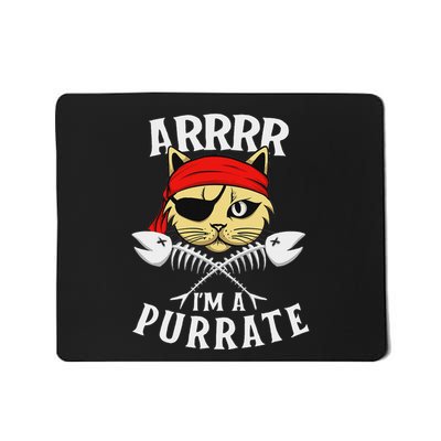 Arrrr IM A Purrate Cat Buccaneer Freebooter Mousepad