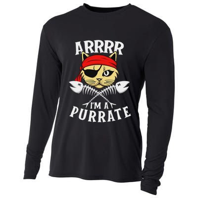 Arrrr IM A Purrate Cat Buccaneer Freebooter Cooling Performance Long Sleeve Crew