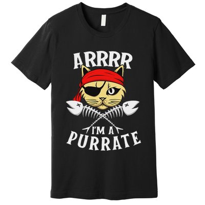 Arrrr IM A Purrate Cat Buccaneer Freebooter Premium T-Shirt