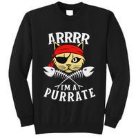 Arrrr IM A Purrate Cat Buccaneer Freebooter Tall Sweatshirt