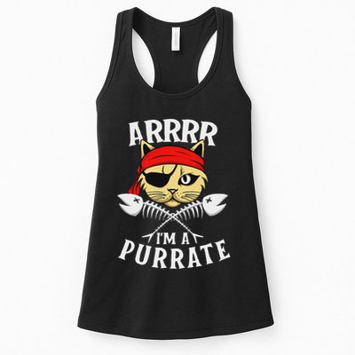 Arrrr IM A Purrate Cat Buccaneer Freebooter Womens Tank Top