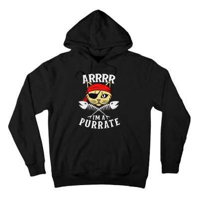 Arrrr IM A Purrate Cat Buccaneer Freebooter Tall Hoodie