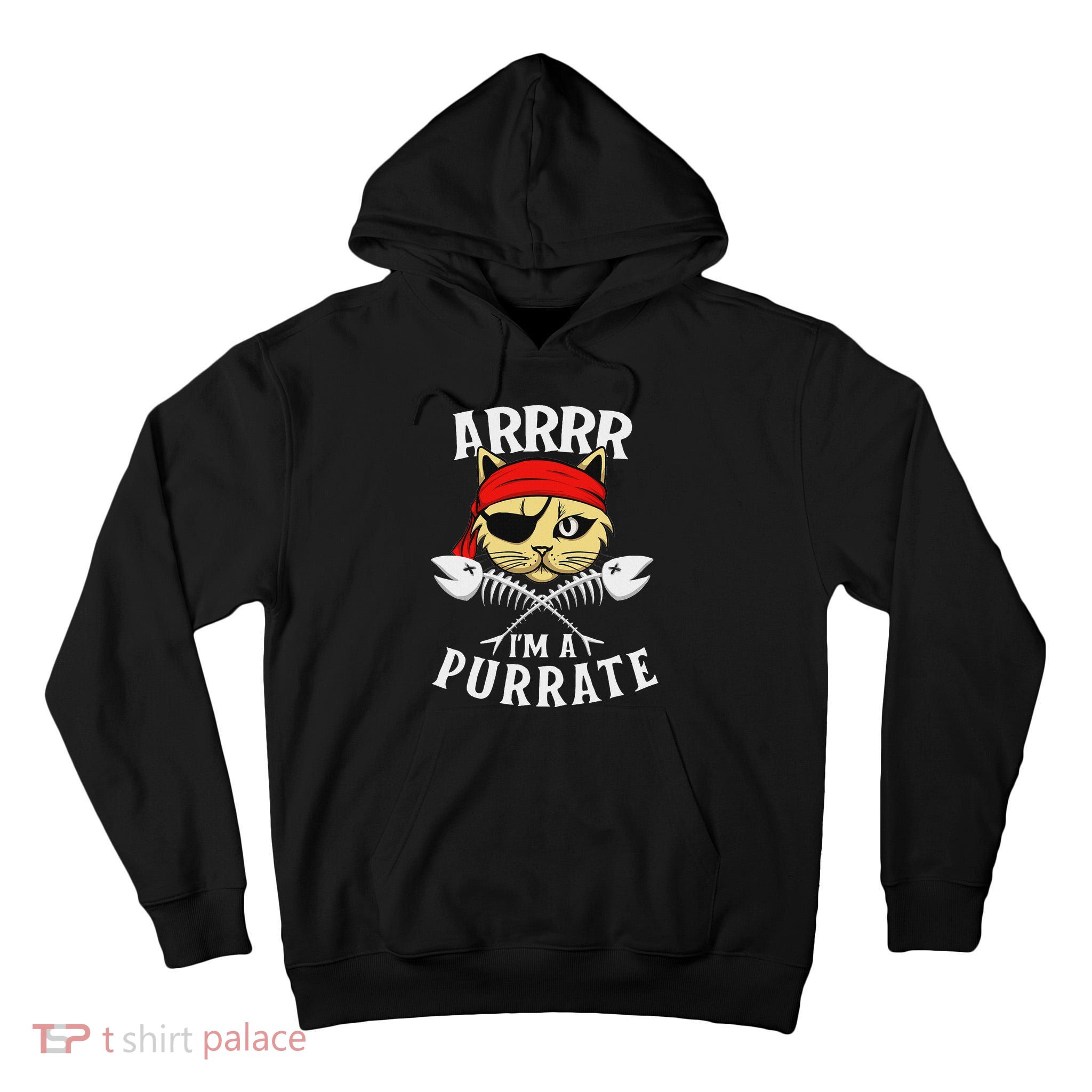 Arrrr IM A Purrate Cat Buccaneer Freebooter Tall Hoodie
