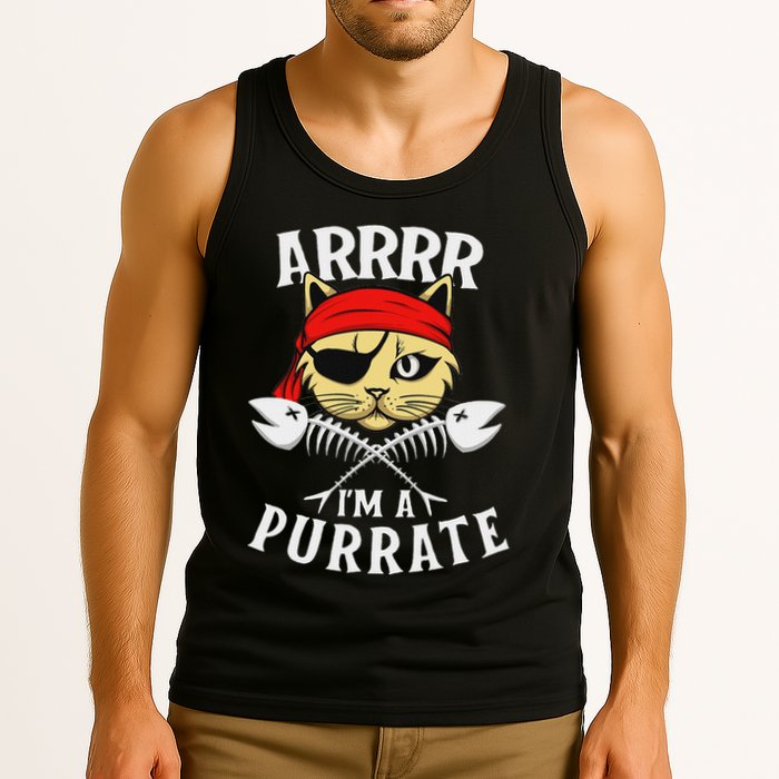 Arrrr IM A Purrate Cat Buccaneer Freebooter Tank Top