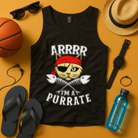 Arrrr IM A Purrate Cat Buccaneer Freebooter Tank Top