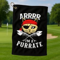 Arrrr IM A Purrate Cat Buccaneer Freebooter Golf Towel