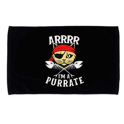 Arrrr IM A Purrate Cat Buccaneer Freebooter Microfiber Hand Towel