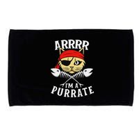 Arrrr IM A Purrate Cat Buccaneer Freebooter Microfiber Hand Towel