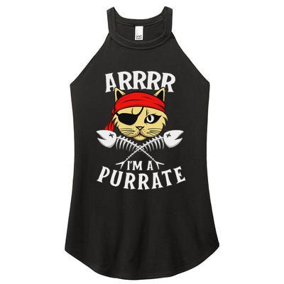 Arrrr IM A Purrate Cat Buccaneer Freebooter Women's Perfect Tri Rocker Tank