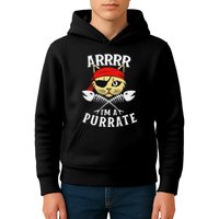 Arrrr IM A Purrate Cat Buccaneer Freebooter Kids Hoodie