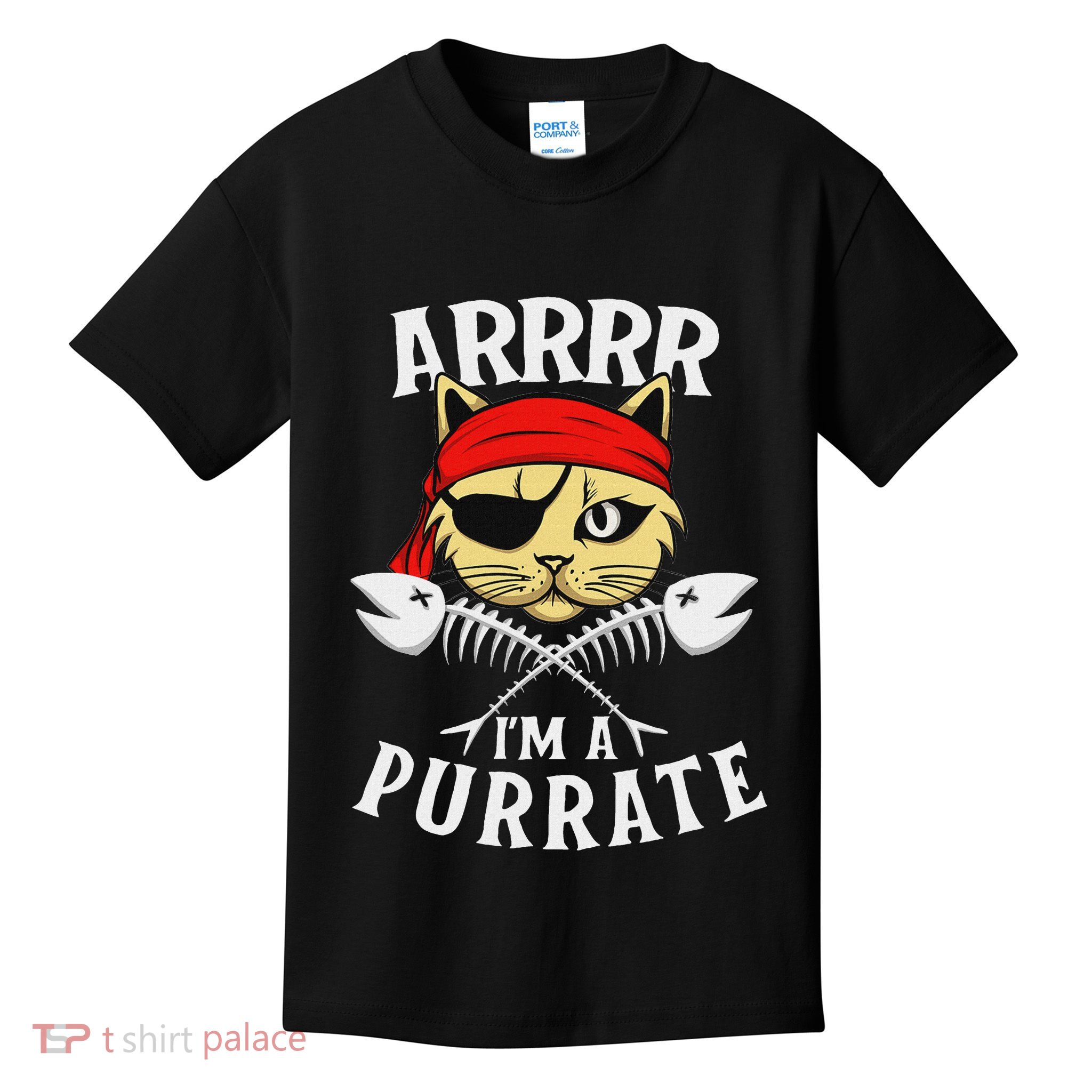 Arrrr IM A Purrate Cat Buccaneer Freebooter Kids T-Shirt