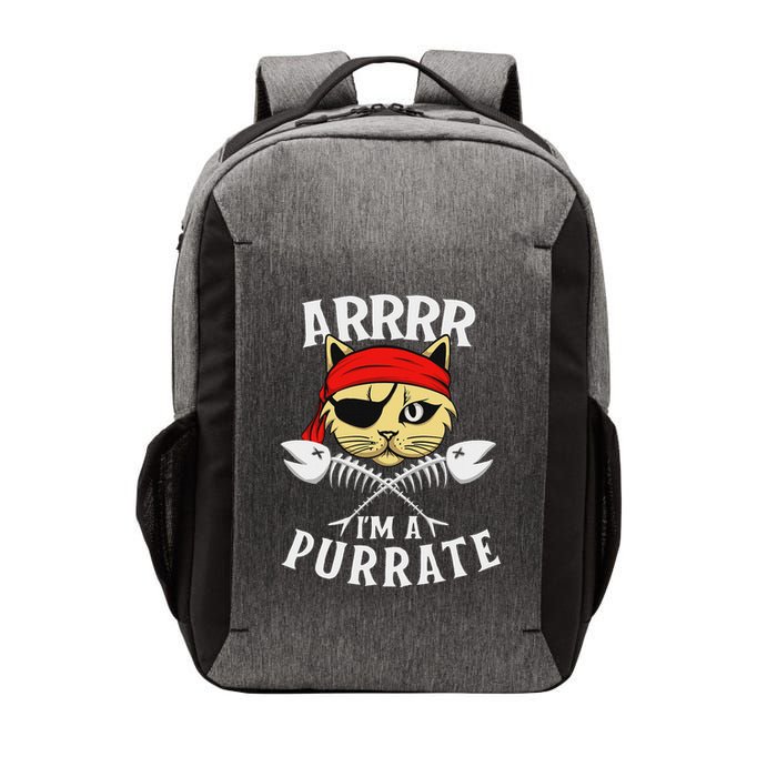 Arrrr IM A Purrate Cat Buccaneer Freebooter Vector Backpack