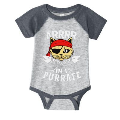 Arrrr IM A Purrate Cat Buccaneer Freebooter Infant Baby Jersey Bodysuit