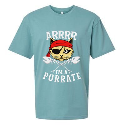Arrrr IM A Purrate Cat Buccaneer Freebooter Sueded Cloud Jersey T-Shirt