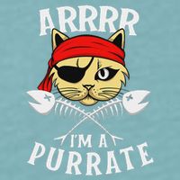 Arrrr IM A Purrate Cat Buccaneer Freebooter Sueded Cloud Jersey T-Shirt