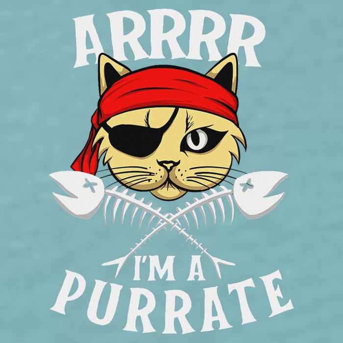 Arrrr IM A Purrate Cat Buccaneer Freebooter Sueded Cloud Jersey T-Shirt